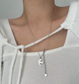 brd Lovely Bird Stainless Steel Lucky New Long Beads Layered Coin Luck Necklace