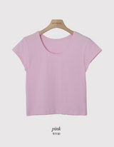 Slim Crop Short Sleeve T-Shirt (4color)