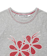 ビンテージフラワーラグラン半袖Tシャツ グレー(CV2GMFT510A)