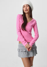 [B-BASIC] Tension Standard V-Neck Long Sleeve T-Shirt (3 SIZE)