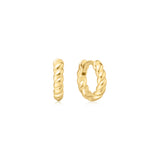 small textured hoop 14k gold plating + 925 silver earrings E063-03G