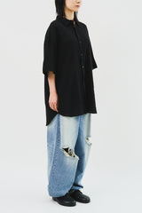 Destoryed Balloon Denim (2color)