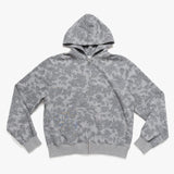 Twister Star Pocket Hoodie Zip-up - Flower Grey