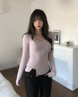 Hiko Unbalanced Button Zipper Long Sleeve