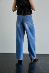 AZURE WIDE DENIM PANTS / BLUE
