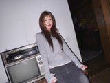 (3color) シャーリングストライプレイヤードウォーマーT [Thin Long Sleeve Tee]