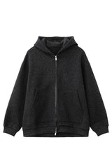 Wool Blend Hooded Cardigan