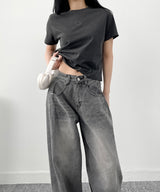 (W) Essential Logo Semi-Crop Pigment Short Sleeve T-Shirt_3 Color