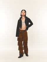 DIAGONAL CROP DENIM JACKET