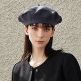 VARZAR Cursive Logo Wool Beret / Gray