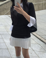 シャツプリーツワンピース