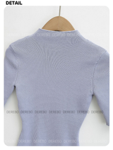 half-turtleneck slim line knitwear T-shirt