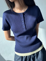 Peyki Layered Ribbed Slim Fit Tee 5color