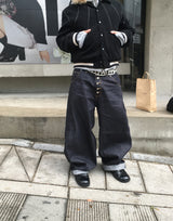 No.1537 Vワイドノンフェードデニムパンツ