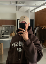 Urban University Embroidery Double Middle Overfit Hoodie