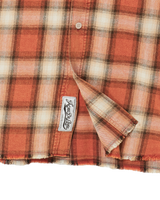 25FW ディストレスチェクコットンシャツ オレンジ