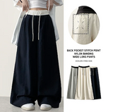 Lenny waist banding color nylon rust lock wide pants