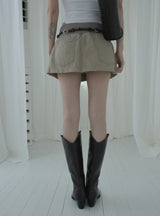 Bowty Pleated Button Skirt Pants