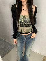 エベレット ボヘミアン ノースリーブ トップ