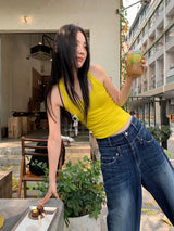 Yellow Sense V-neck sleeveless t-shirt