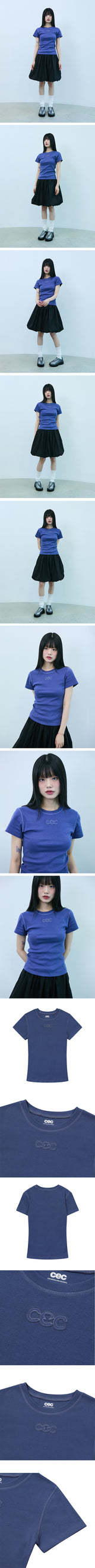 CEC アップリケロゴ ウーマン Tシャツ(ブルーパープル)