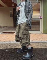 バルキーピンタックカーゴバミューダパンツ