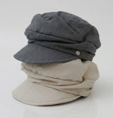 LINEN MOOD NEWSBOY CAP (BEIGE, CHARCOAL 2COLORS!)