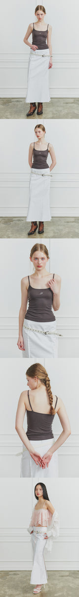 CINDY LONG SKIRT white