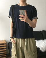 Turnback Cropped Roll-up Short Sleeve T