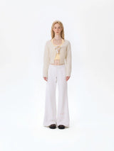 13DE MARZO Base Wide Flare Pants White