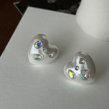 [92.5silver] ジュエルハートピアス