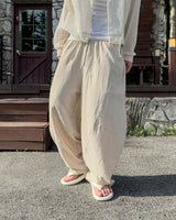 Beo Curved Linen Balloon Pants