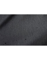 [PRE- FALL] Noir Glitter Denim High Neck Drape Blouse Black