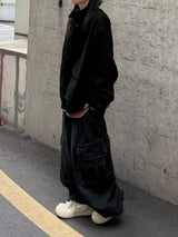 high neck two-way pocket short field jacket