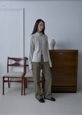 Malissa Straight Cotton Pants (Khaki)