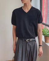 ベネル Vネック ショート スリーブ ニット