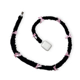 Fuzzy cable_Ribbon_Black (Pink)
