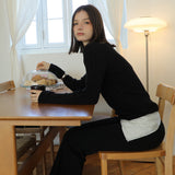 Square Rib Knit Black