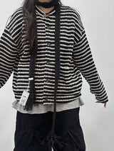 STRIPE TWEED CARDIGAN