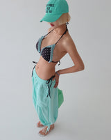 Mint chocolate dot frill bikini