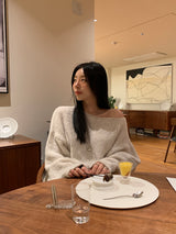 [MADE] ELLEN WOOL UNBALANCED OFF-SHOULDER KNIT