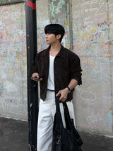 Mer crop suede jacket
