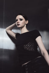 Noir Lace Slash Tee