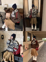Snow reversible muffler fleece zip-up