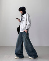 スコールピンタックワイドデニム