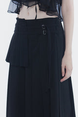 レイヤープリーツスカート black