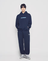 25FW BASIC LOGO NAPPING HOODIE DARK NAVY
