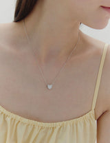 26SS★ [Premium Plating] Essence AB(W) Pudding Heart Pave Necklace