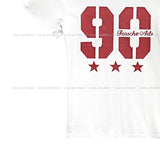 90 プリント半袖スリムTシャツ