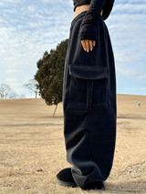 (LUXURIOUS VELVET💎/NOT CHEAP) TWO-PLEAT VELVET STRING CARGO ELASTIC PANTS